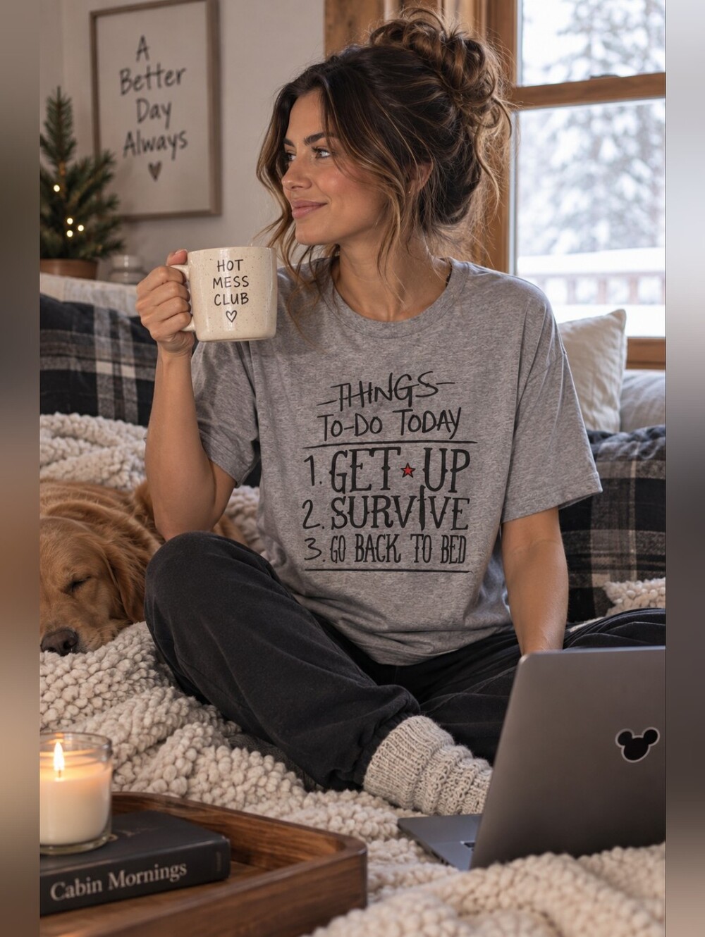 Unbranded Heather Gray Short Sleeve Graphic Tee - Things To Do Today